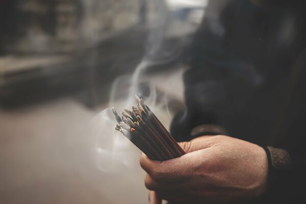 buddhist, incense, smoke