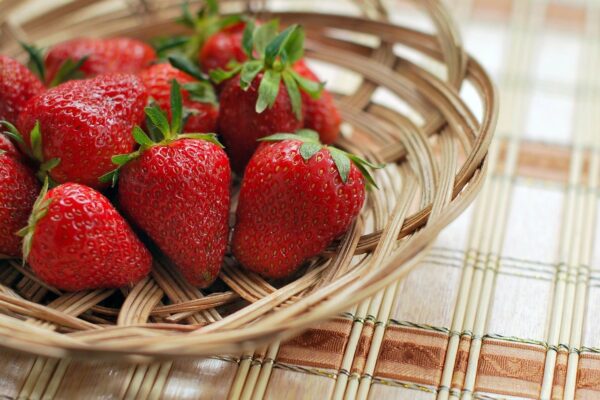 strawberry, fruit, basket